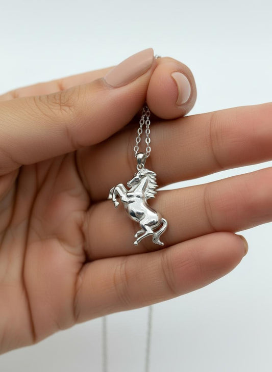 At Kolye-Gümüş rengi