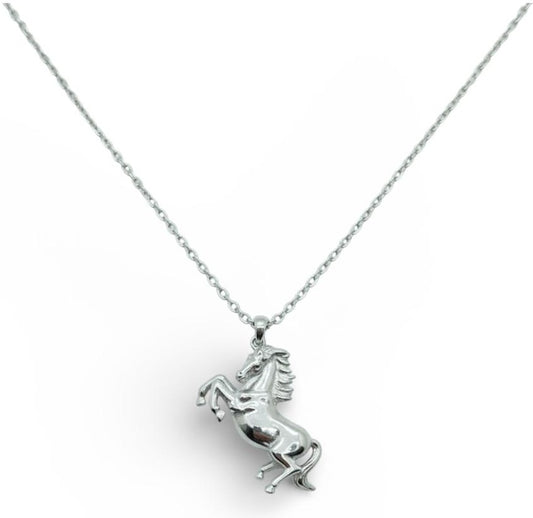 At Kolye-Gümüş rengi