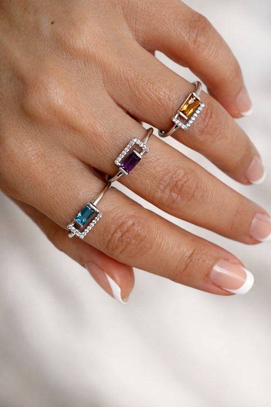 Citrin Taşlı Yüzük