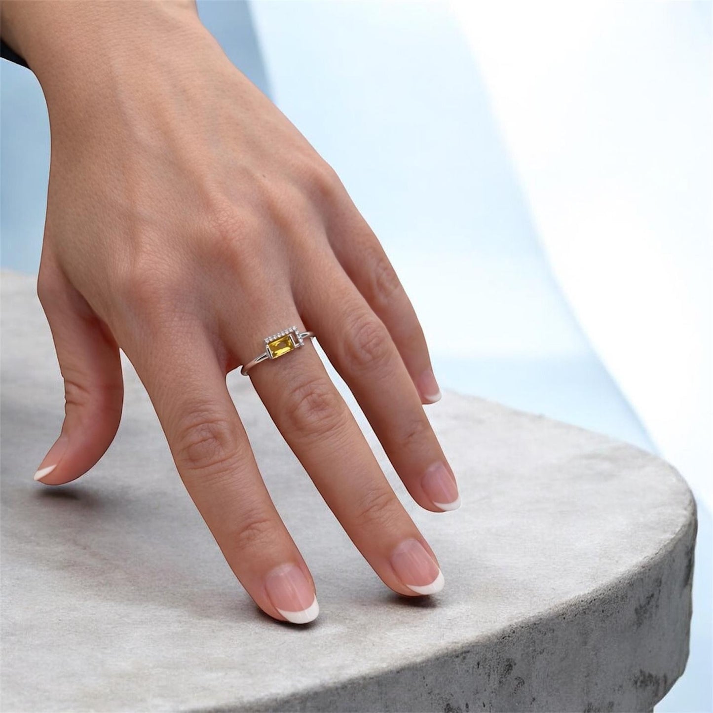 Citrin Taşlı Yüzük